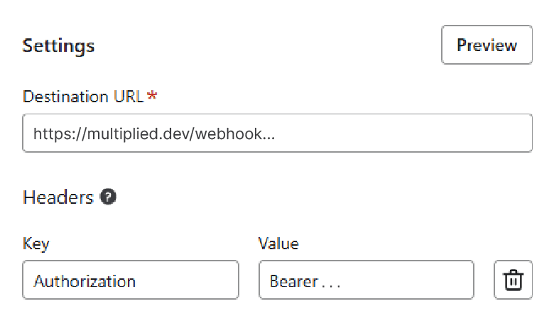 Klaviyo settings screenshot
